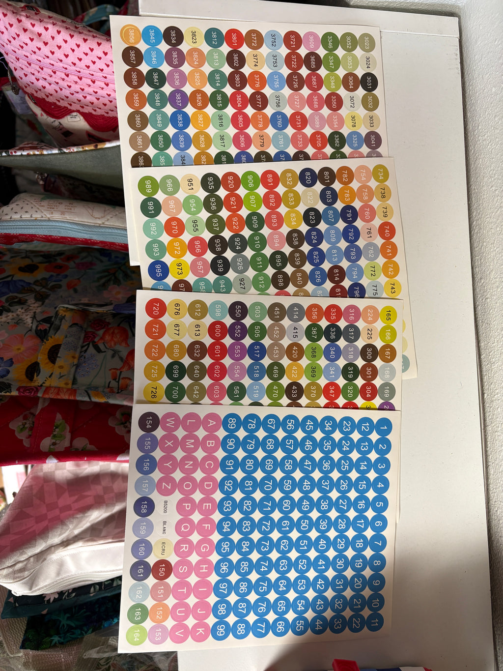 Round DMC Color Stickers
