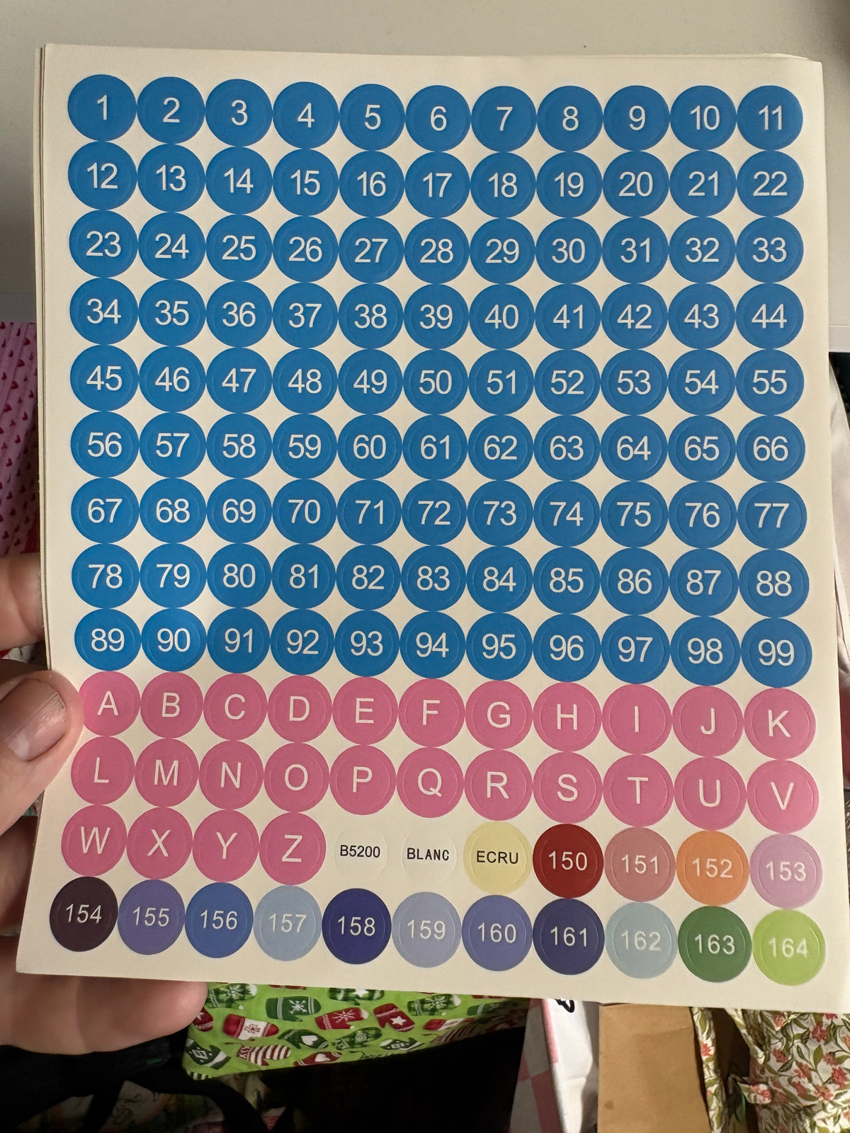 Round DMC Color Stickers