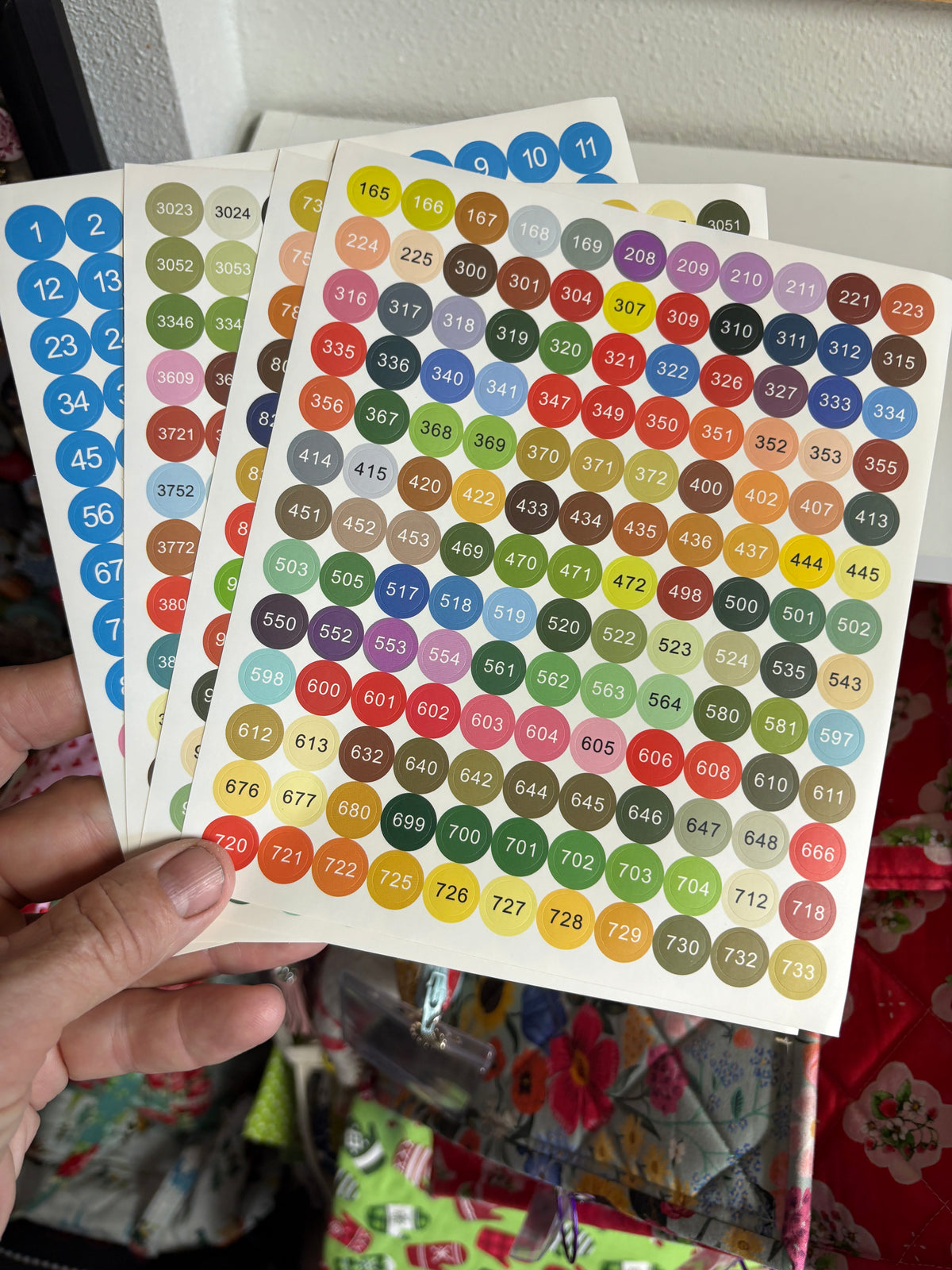 Round DMC Color Stickers