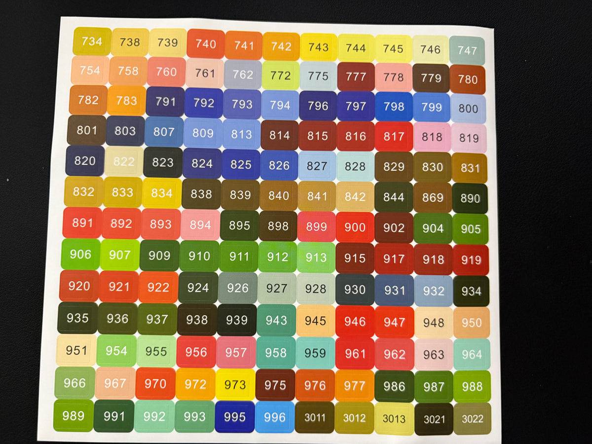 Rectangle DMC Color Stickers